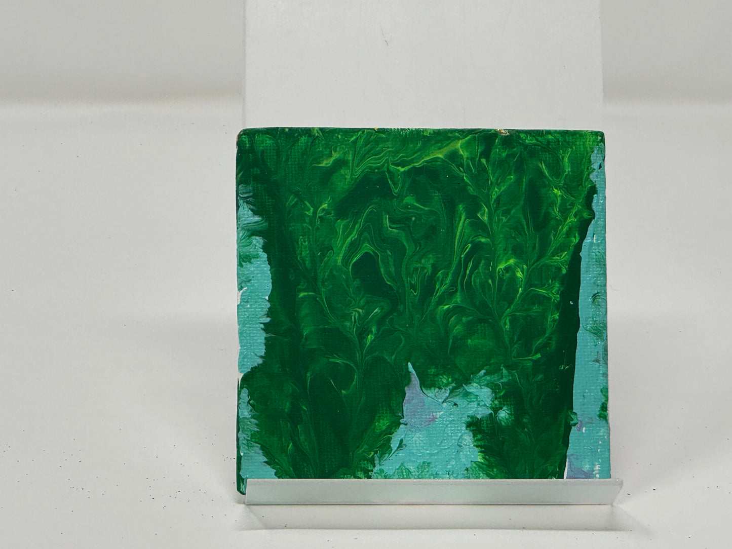 "Green Grinch" by Zane M. (Canvas board, 4" x 4")