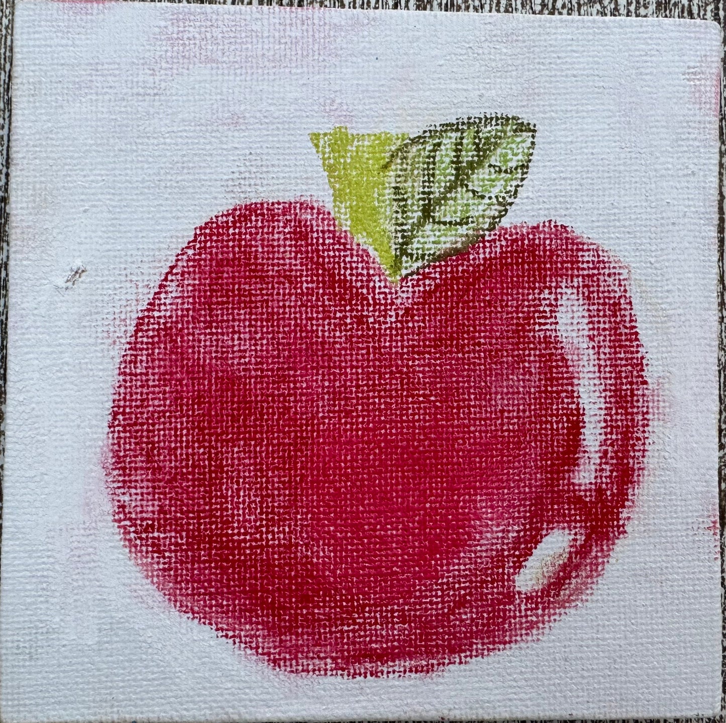 "Ava's Apple" by Caragh C. (Canvas Board, 6" x 6")