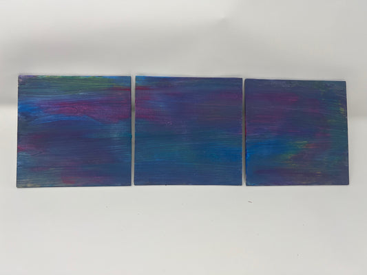 "Chasing Paint Brothers" by Zane M. (Set of 3 Canvas Boards, 5" x 5")