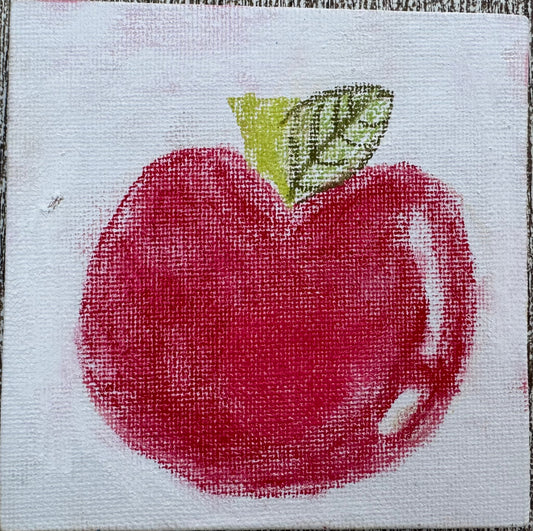"Ava's Apple" by Caragh C. (Canvas Board, 6" x 6")