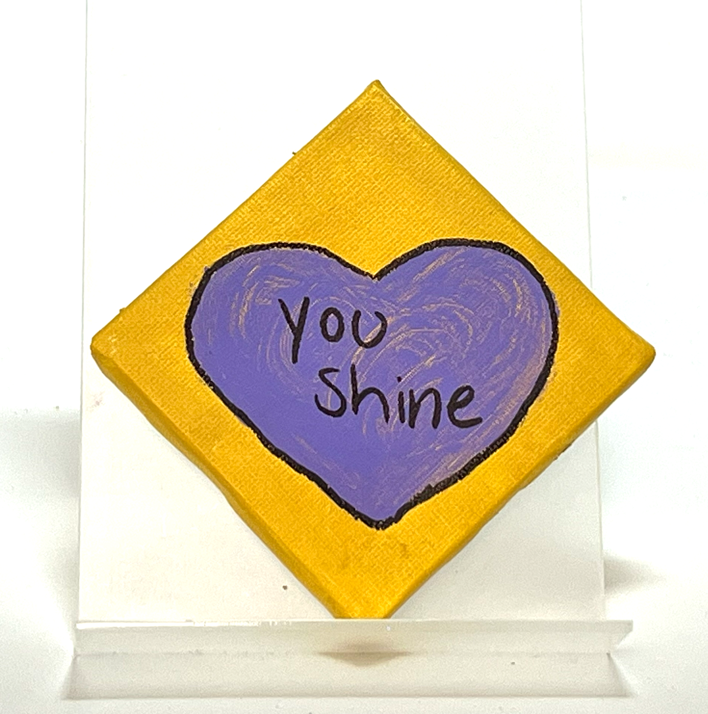 "Affirmation Hearts" (Variety of Canvases, 3" x 3") by Caragh C.