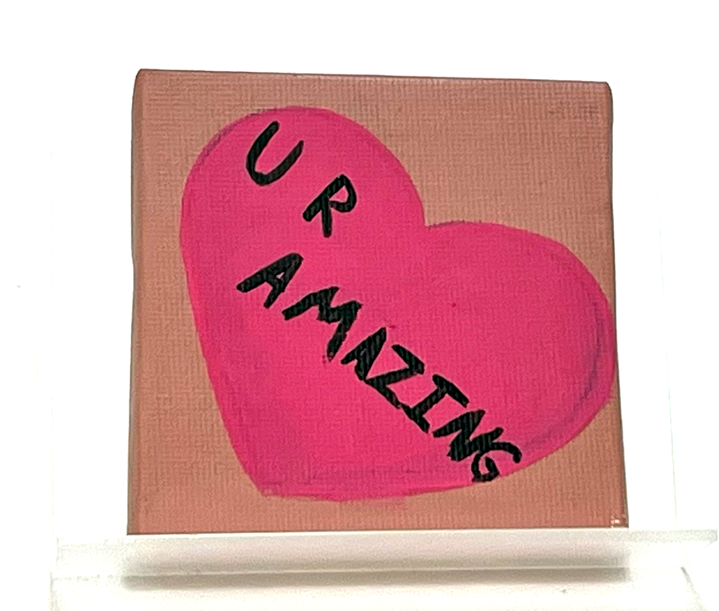 "Affirmation Hearts" (Variety of Canvases, 3" x 3") by Caragh C.