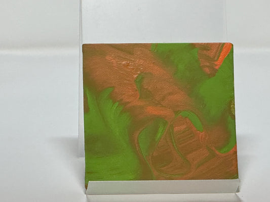 "Orange And Lime Sherbet" (Canvas Board, 4" x 4")
