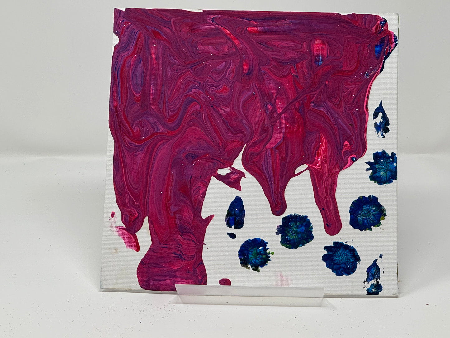 "Pink & Blue Dandelion" by Ofie F. (Canvas Board, 8" x 8")