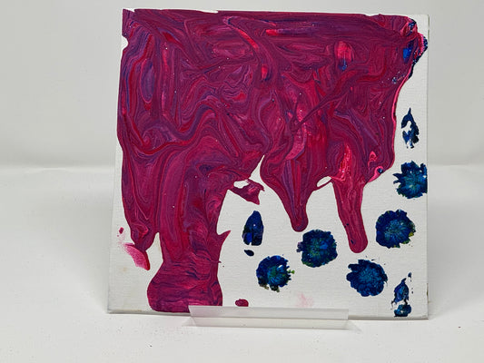 "Pink & Blue Dandelion" by Ofie F. (Canvas Board, 8" x 8")