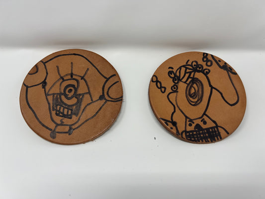 "Minion Defense Bros" by Zane M. (Leather, 3" Diameter)