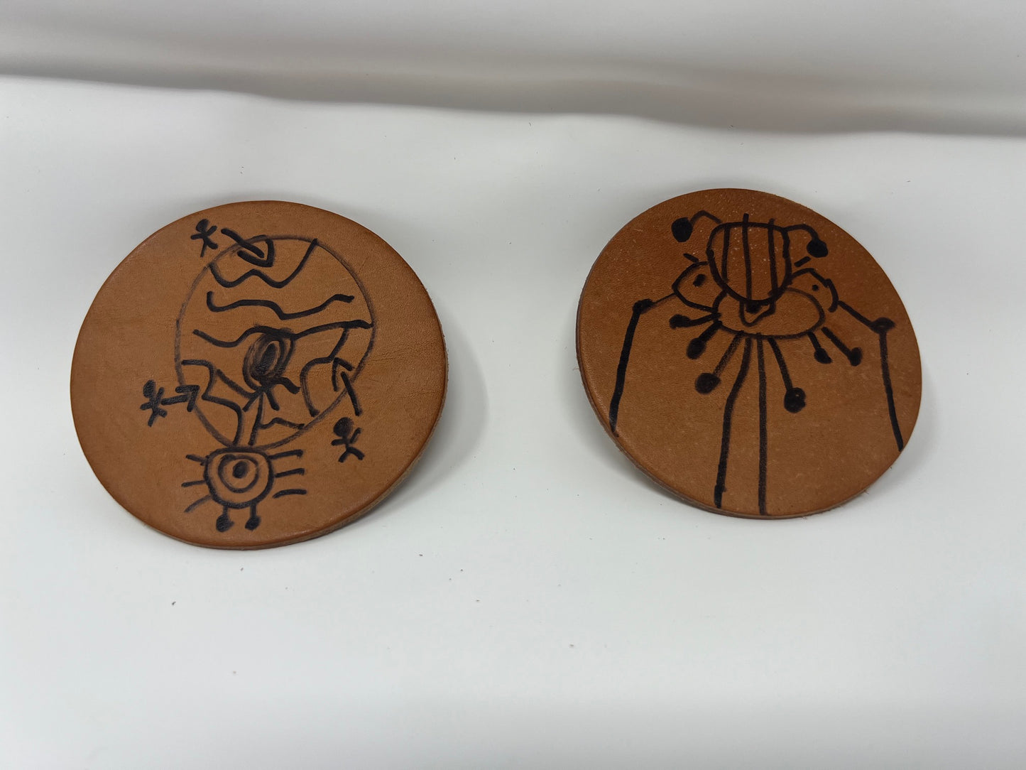 "Monster Board" by Zane M. (Leather, 3" Diameter, Set of 2)