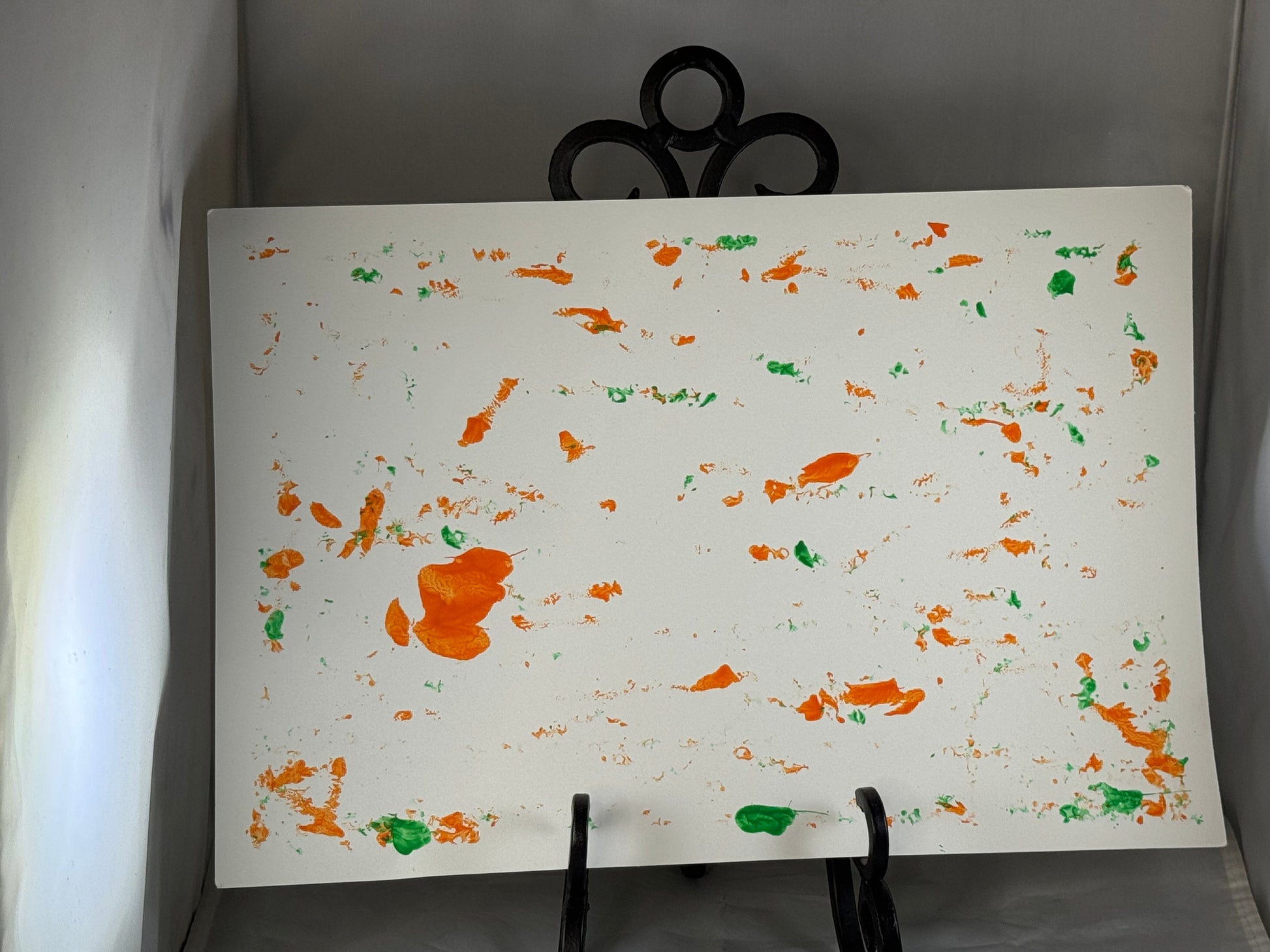 Kid art for sale to help those in need. Pictured "Thanksgiving Dinner" by Zane M. (Art Paper, 14.5" x 10")